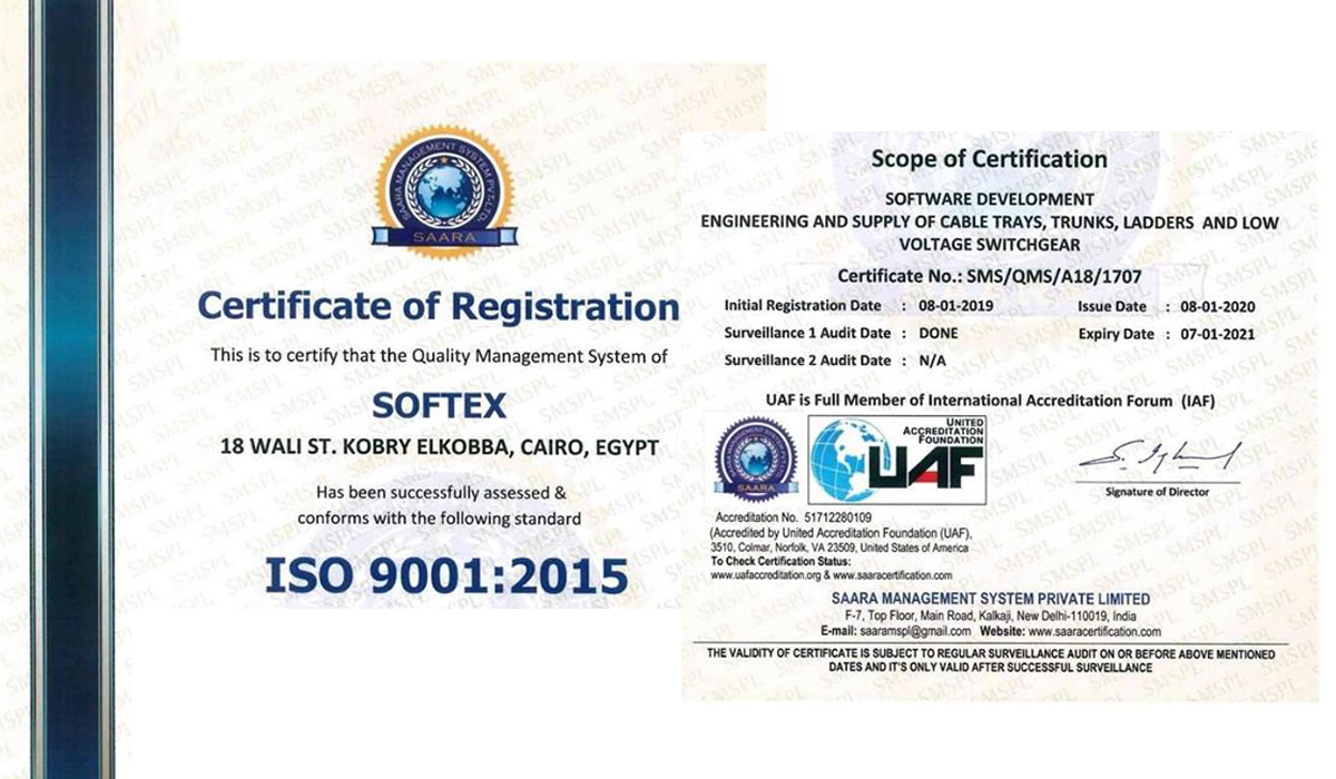 Softex ISO Certificate 9001:2015 #4 in a Row